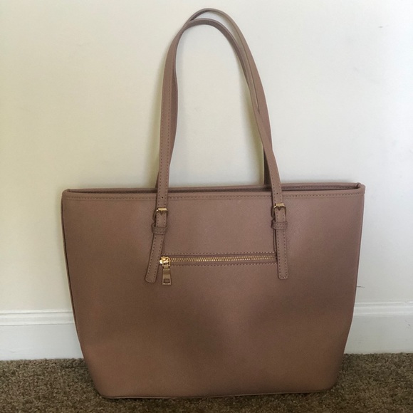 Cream Large Leather Tote - Picture 1 of 5